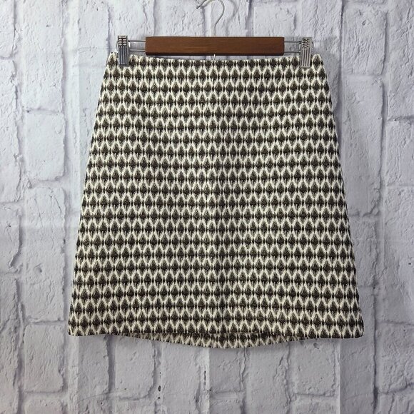 LOFT Dresses & Skirts - Loft Outlet 4 Petite Metallic Gold Jacquard Print Casual Holiday Career Skirt
